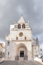 Facade of the town gothic cathedral in Elvas, Portugal Royalty Free Stock Photo