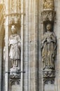 The gothic style facade of Brussels City Town Hall locate at Grand Place in Brussels, Belgium