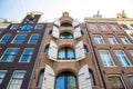 Facade of a traditional house in Amsterdam. Windows detail