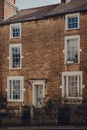 Facade of a traditional stone house in Frome, a market town in the county of Somerset famous for its market and independent shops