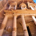 Facade The Treasury al-khazneh temple in Petra