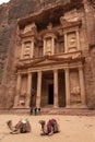 Facade of the Treasury of Petra, Jordan Royalty Free Stock Photo