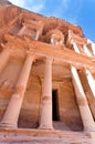 Facade of The Treasury Monument in Petra Royalty Free Stock Photo