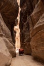 Facade of the Treasury of Petra, Jordan Royalty Free Stock Photo