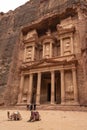 Facade of the Treasury of Petra, Jordan Royalty Free Stock Photo