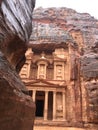 Facade of the Treasury of Petra, Jordan Royalty Free Stock Photo