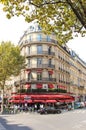 Facade of the Triadou Haussmann Restaurant in Paris Royalty Free Stock Photo