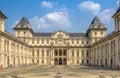 Facade of Valentino Castle in Turin, Italy.