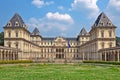 Facade of Valentino Castle in Turin, Italy.