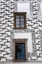 The facade of the Velke Losiny chateau has an interesting arrangement of windows