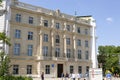 Vinna, Austria - June 13, 2023: Facade Vienna Technical University Building on Karlsplatz Square