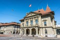 Facade view of Casino Bern building on Casinoplatz square in Bern old town Switzerland