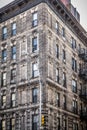 Facade on vintage New York City apartment building Royalty Free Stock Photo