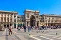 Facade of Vittorio Emanuele Gallery on the Piazza del Duomo (Cathedral Square) in Milan, Lombardy, Italy Royalty Free Stock Photo