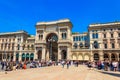 Facade of Vittorio Emanuele Gallery on the Piazza del Duomo (Cathedral Square) in Milan, Lombardy, Italy Royalty Free Stock Photo