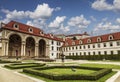 The facade of the Wallenstein palace and part of the Wallenstein Garden. Prague, Royalty Free Stock Photo