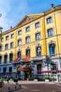 Facade of well-known Dutch Hotel Des Indes Royalty Free Stock Photo