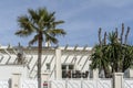 Facade of a white touristic house in Magaluf