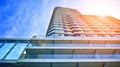 Facade, windows and balconies. Modern apartment building. Royalty Free Stock Photo