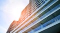 Facade, windows and balconies. Modern apartment building. Royalty Free Stock Photo