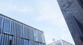 Facade with windows of an unfinished building, closeup building Royalty Free Stock Photo