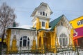 Facade of wooden Luzhins house