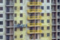 Facade work and insulation of a multistory building