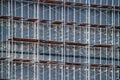 Facade work using multi-level scaffolding. Royalty Free Stock Photo