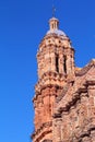 Baroque belfry of the Zacatecas cathedral, mexico XVII Royalty Free Stock Photo