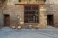 Facade of Zeinab Khatoun historic house, located near to Al-Azhar Mosqut, Old Cairo, Egypt Royalty Free Stock Photo