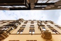 Facades apartment houses on narrow street Vienna Royalty Free Stock Photo