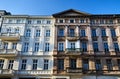 Facades with balconies of historic tenement houses Royalty Free Stock Photo