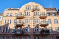 Facades with balconies of historic tenement houses Royalty Free Stock Photo