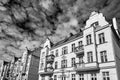 Facades with balconies of historic tenement houses in the city of Poznan Royalty Free Stock Photo