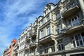 Facades with balconies of historic tenement houses Royalty Free Stock Photo