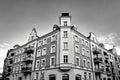 Facades with balconies of historic tenement houses Royalty Free Stock Photo