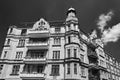 Facades with balconies of historic tenement houses in the city of Poznan Royalty Free Stock Photo