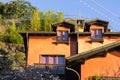 facades and building details of botanical garden at verbania ita Royalty Free Stock Photo