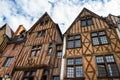 Facades of half-timbered houses in Tours, France Royalty Free Stock Photo