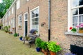 Facades in a historic beguinage in the Netherlands Royalty Free Stock Photo