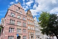 Facades historic tenement houses building