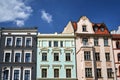 facades of a historic tenement houses in the city of Torun Royalty Free Stock Photo