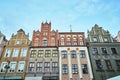 Facades of historic tenement houses Royalty Free Stock Photo