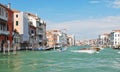 Facades of houses along venetian grand canal, Royalty Free Stock Photo