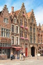 Facades. Jan Van Eyck Square. Bruges. Belgium Royalty Free Stock Photo