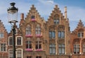 Facades. Jan Van Eyck Square. Bruges. Belgium Royalty Free Stock Photo