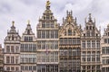 Facades of medieval guild houses in central Antwerp, Belgium