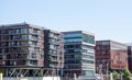 Facades of modern buildings in the city of Hamburg Germany. Royalty Free Stock Photo