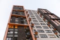 Facades of modern multi-storey buildings in Moscow