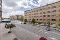 Facades of modern urban residential houses next to Royalty Free Stock Photo